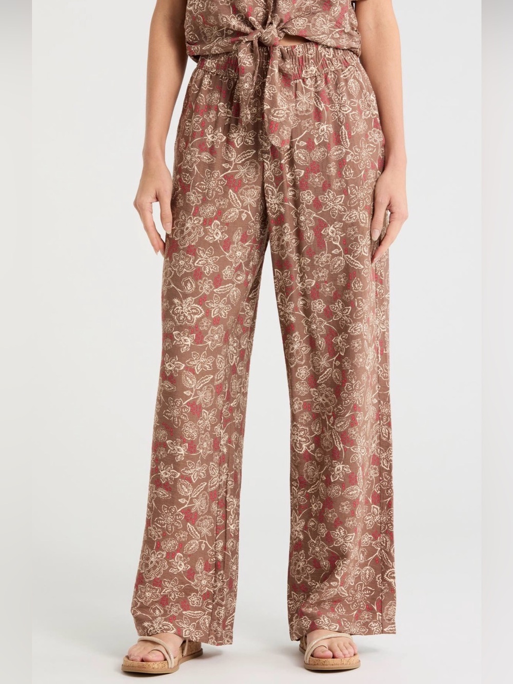 Sanctuary Floral Wide-Leg Pants